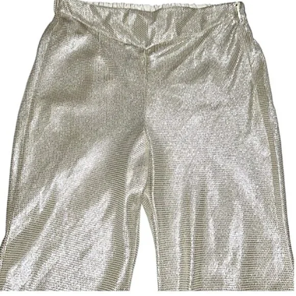 Chic Metallic Wide Leg Pants - Picture 4 of 16
